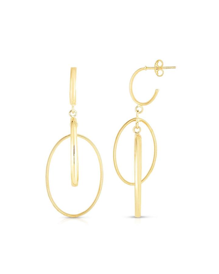 14k Italian Multi-hoop Dangle Earrings