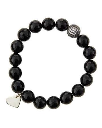 Black Onyx Beaded Stretch Bracelet