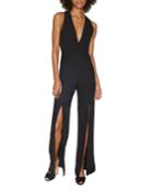 Deep-v Slit-leg Jumpsuit