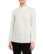 Pearl Neck Georgette Blouse