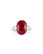 Red & White Cz Crystal Ring,