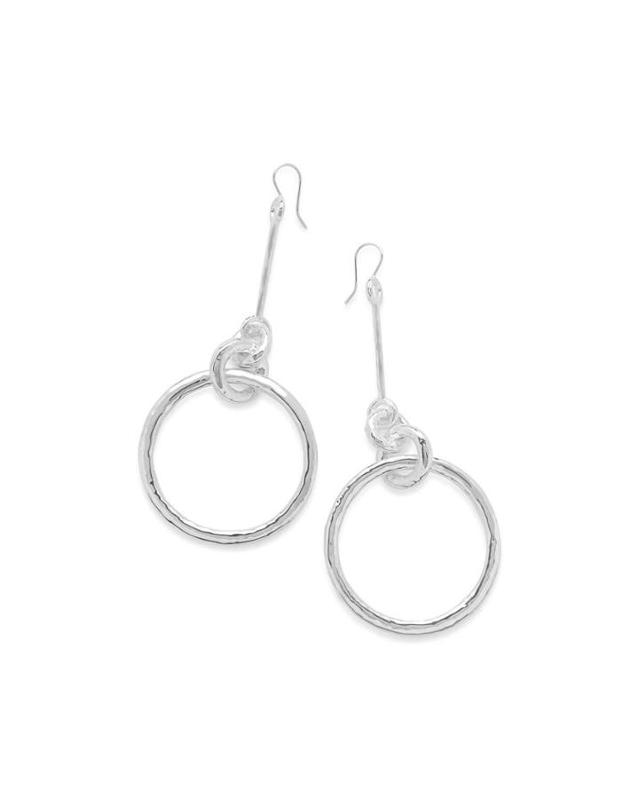 Classico Long Bar & Circle Drop Earrings