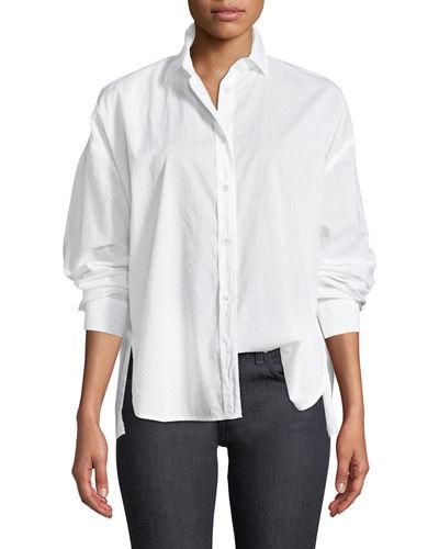 Relaxed Cotton Button-front