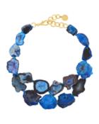 Agate Statement Necklace, Blue