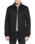 Wool/cashmere-blend Car Coat, Black