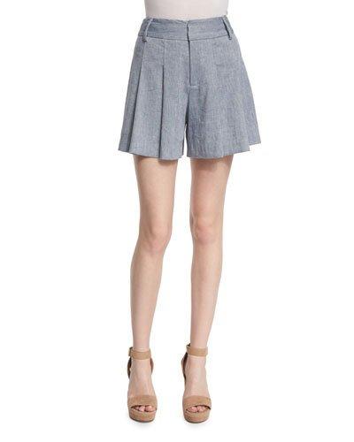 Scarlet High-rise Chambray Flutter