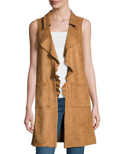 Sleeveless Faux-suede