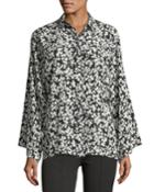 Floral-print Crepe De Chine Dolman Blouse