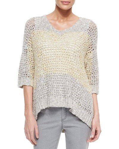 Colorblock Eyelet-stitch