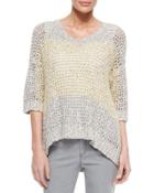 Colorblock Eyelet-stitch