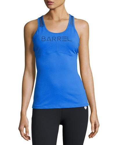 Logo Mesh Racerback Tank, Blue