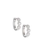 14k White Gold Diamond Halo Huggie Earrings
