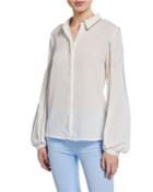 Contrast-stitch Point-collar Button-down