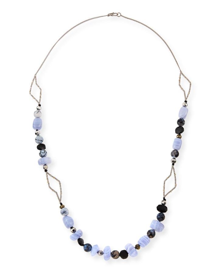 Beaded Pyrite, Onyx & Agate Layering Necklace