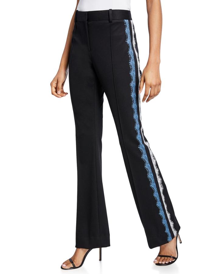 Coyne Lace Pintuck Boot-cut Pants