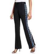 Coyne Lace Pintuck Boot-cut Pants