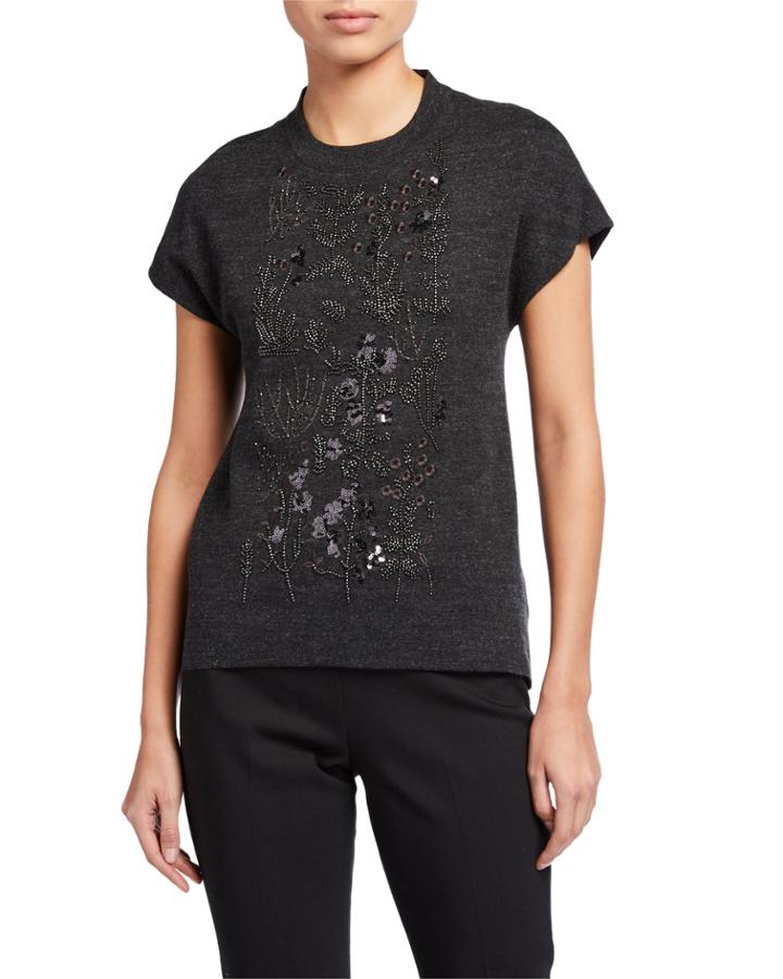 Embellished Mock-neck