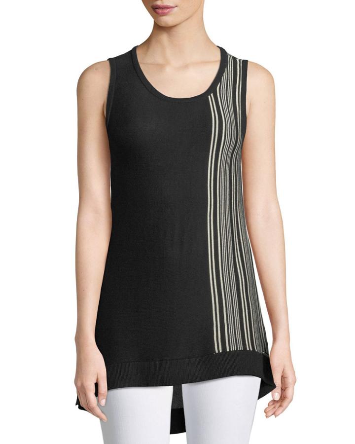 Sleeveless Side-striped