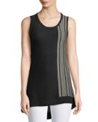 Sleeveless Side-striped