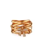 Romance 18k Rose Gold Overlap Diamond Bow Ring