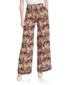 Floral-print Drawstring Wide-leg Pants