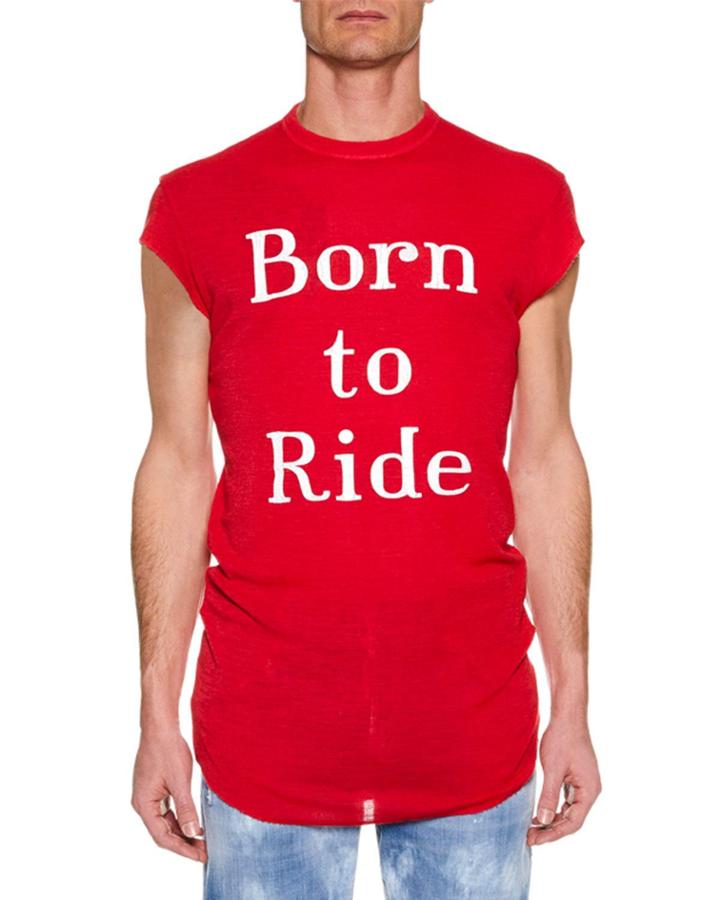 Men's Born To Ride Cool-fit Crewneck Cap-sleeve