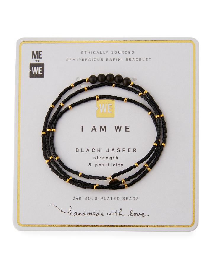 Rafiki Wrap Bracelet, Black Jasper