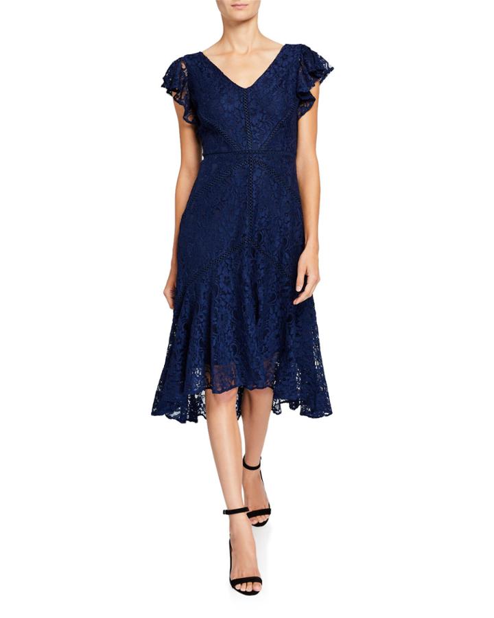 Lace Lattice High-low Dress