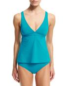 Strappy-back Tankini Swim Top, Peacock