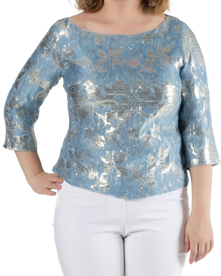 Plus Size Kuniko Silk Jacquard Blouse