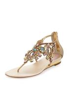 Jewel-embellished Flat Thong Sandal,