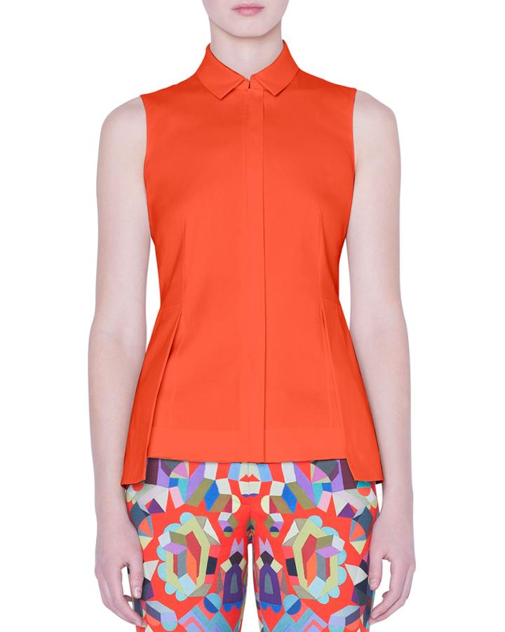 Sleeveless Zip-front Peplum
