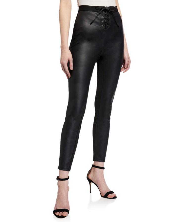 Faux Leather Lace-up