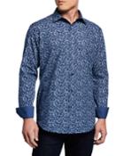 Men's Shaped-fit Tile-print Woven