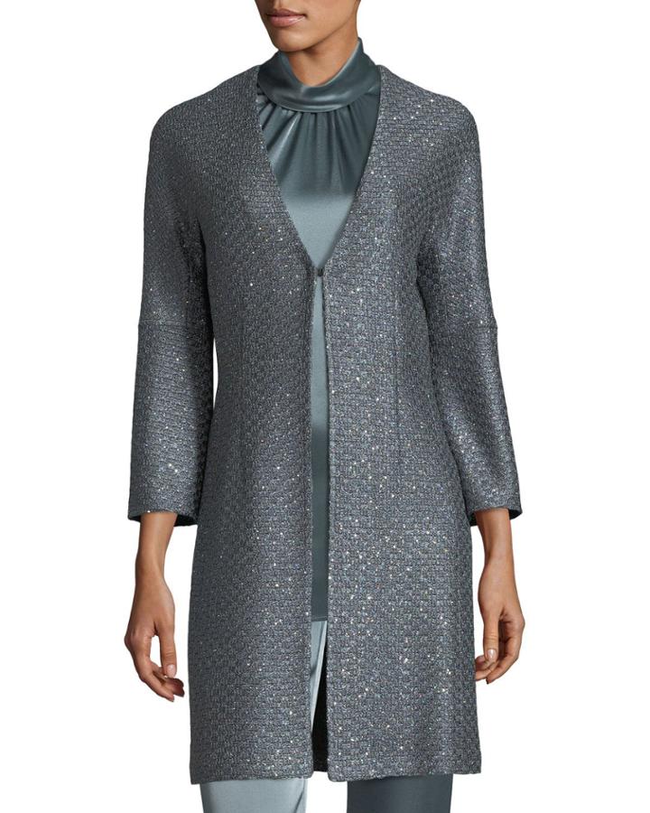 V-neck Sequin Column Jacket