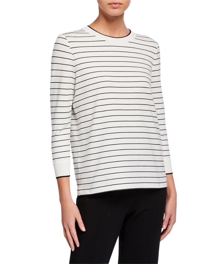 Delma Striped Terry Top