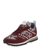 Men's Floral Rockstud Lace-up