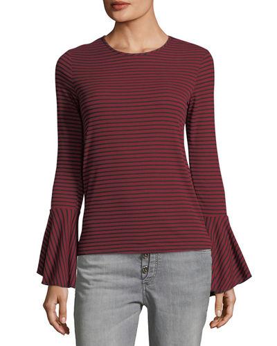 Striped Bell-sleeve Tee