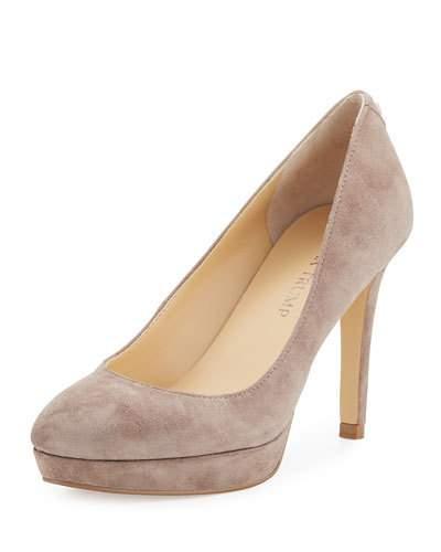 Kimo Suede Platform Pump, Taupe