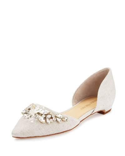 Trika Jeweled D'orsay Flat, Natural