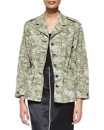 Camo Field Drawstring-waist Jacket