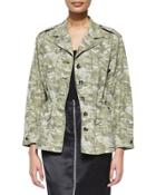 Camo Field Drawstring-waist Jacket