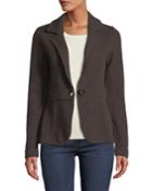 Cashmere One-button Blazer, Brown