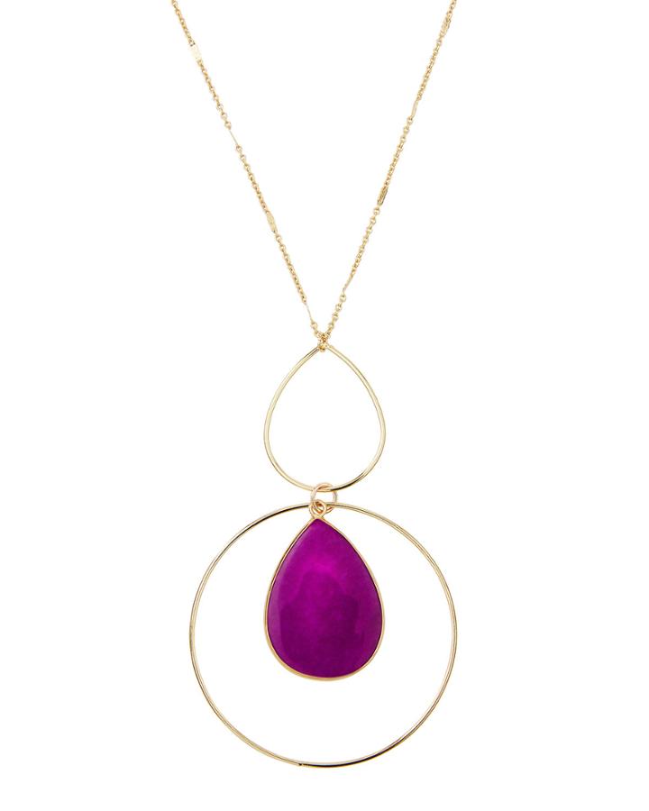 Double Hoop & Teardrop Necklace
