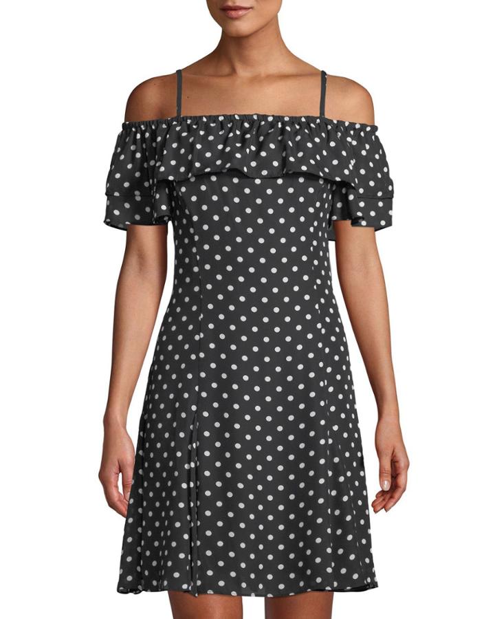 Cold-shoulder Polka-dot