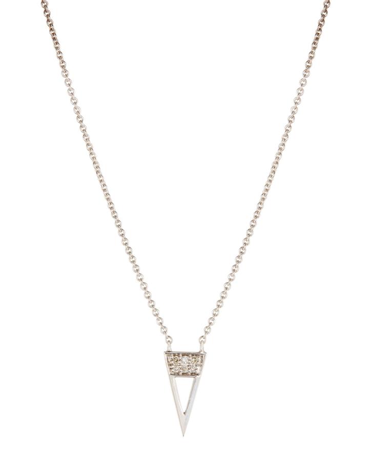 14k Diamond Triangle Pendant Necklace