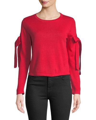 Bow-shoulder Crewneck