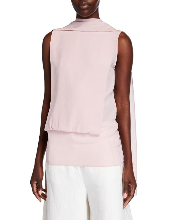 Sleeveless Draped-back