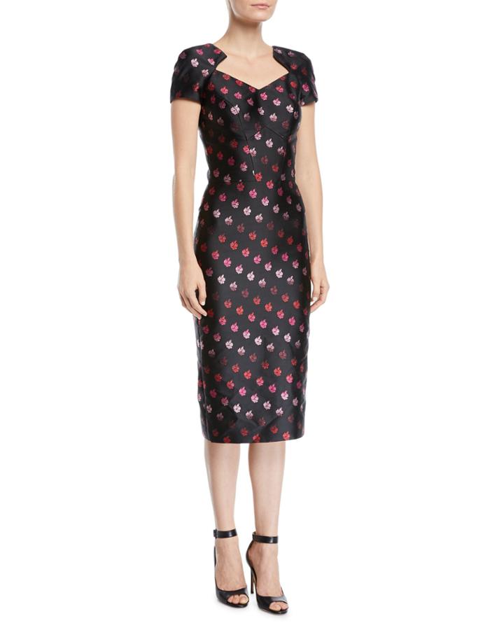 Cap-sleeve Foiled-rose