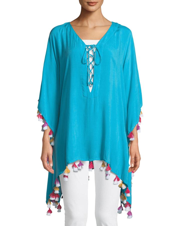 Lace-up Tunic With Tassels